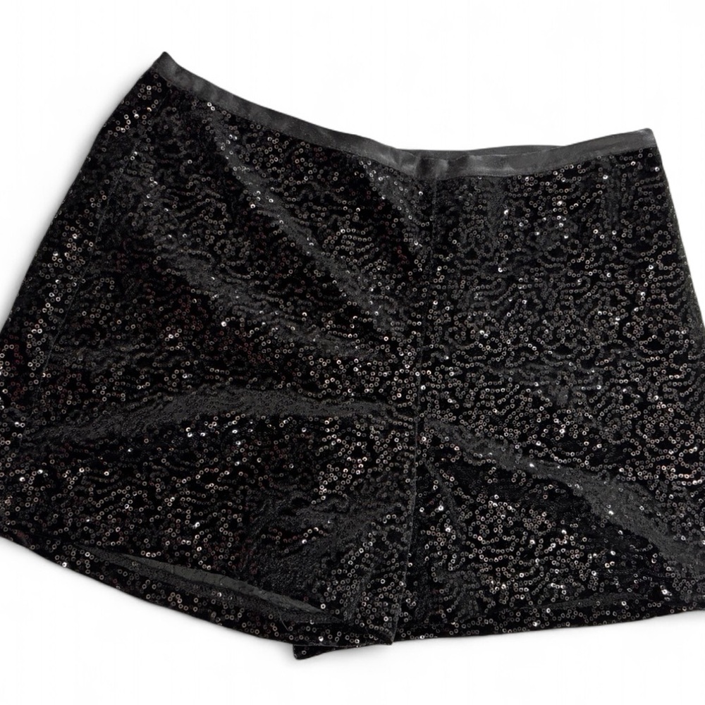 Black Sequin Mini Shorts